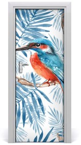 Sticker porta Uccelli e foglie 85x205 cm