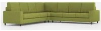 Divano Angolare 7 Posti 286x286x85 cm Sakar in Tessuto Verde