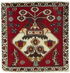 Shiraz Tappeto 60x60 Rosso (Iran) Annodato A Mano