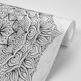 Carta da parati – Mandala etnica astratta in bianco e nero