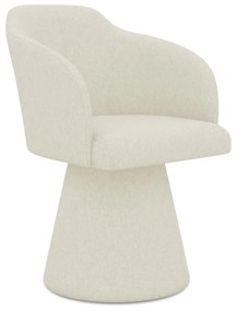 Sedia da pranzo color crema in imbottito Kanoa – Makamii