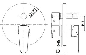 Paffoni Sly Sybox015 Parte Esterna Miscelatore doccia Incasso Con Deviatore Senza Parte Incasso Cromo