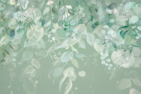 Carta da parati – Foglie Verde Pastello