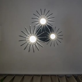 Lampadario a sospensione con cavo SOLANO 3xE27/15W/230V nero/cromo lucido