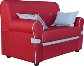 Divano 2 posti 124 cm con cuscini in tessuto Bordeaux ERMES