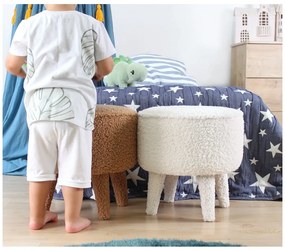 Pouf marrone per bambini in tessuto bouclé Moouv - Artie