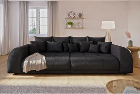 Divano nero con rivestimento in velluto a coste 310 cm Vanessa – Ropez