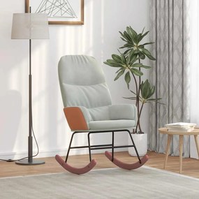 Sedia A Dondolo Grigio Chiaro İn Velluto /