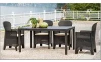 Tavolo da esterno Portici, Tavolo rettangolare da pranzo, Tavolo da giardino multiuso, 100% Made in Italy, Cm 150x90h72, Antracite