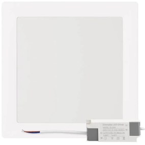 Plafoniera LED Quadrata 20W 2.000lm 225x225mm Osram LED Dimmerabile