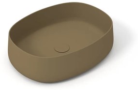 Lavabo da appoggio OLYMPIA CERAMICA ovale piletta non inclusa in ceramica L 50 x H 15 x P 40 cm marrone piletta non inclusa