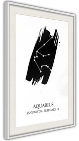 Poster  Zodiac: Aquarius I  Cornice Quadri Cornice nera con pass-partout, Larghezza x Altezza Home decor 20x30