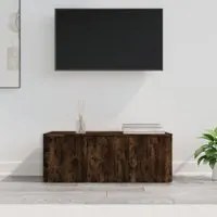 Mobile Porta TV Rovere Fumo 80x34x30 cm in Legno Multistrato 815498