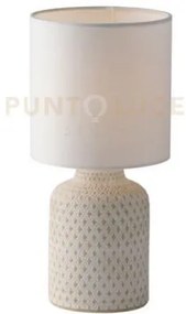 Lumetto ravello bianco 1 luce attacco e14 15x32cm in ceramica con p...