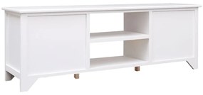 Mobile Porta TV Bianco 108x30x40 cm in Legno di Paulownia