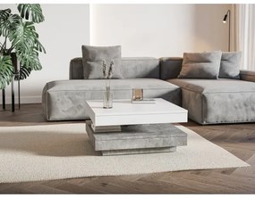 Tavolino da salotto TIMO bianco/grigio effetto cemento