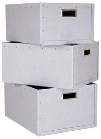 Set di 3 scatole di cartone grigio chiaro Ture - Bigso Box of Sweden