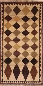 Shiraz Tappeto persiano 110x200 Marrone (Iran) Annodato A Mano