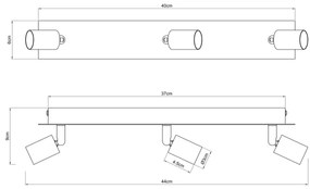Globo 57998-3B - Faretto DREW 3xGU10/35W/230V nero/ottone