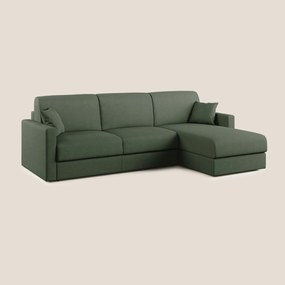 Chris Divano letto angolare con penisola in microfibra smacchiabile T11 verde