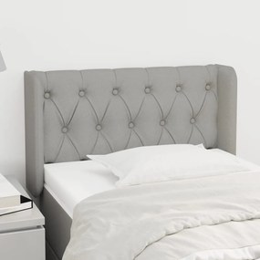 Testiera Ad Orecchio Grigio Chiaro 83x16x78/88 Cm İn Tessuto /