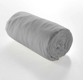 Lenzuolo di mussola stretch grigio 140x190 cm Angelia - douceur d'intérieur