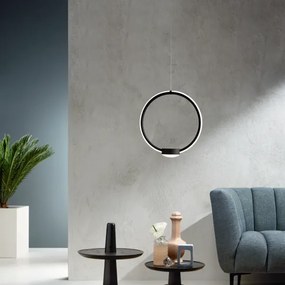 Lampada a sospensione Led OMEGA in metallo verniciato Nero D32 cm