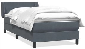 Giroletto A Molle Con Materasso Grigio Scuro 90x210 Cm Velluto /