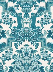 Tapete Lola von Cole & Son - Petrol Blues on White