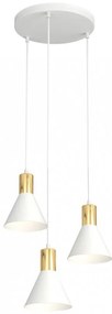 Lampada a sospensione in acciaio ROSA 3 nero/bianco e oro 3xE14 Colore del corpo Bianco e Oro