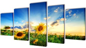 Set Stampa Su Tela Da Muro Girasole 200 X 100 Cm /