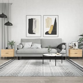 Tavolini Salotto 2pz Rovere Sonoma 50x50x40cm Legno Multistrato /