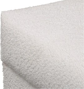 Sgabello in tessuto bouclé bianco Ariella - Ropez