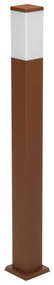 Paletto da Giardino 100cm Acciaio Inox CORTEN  IP54 Squadrato Base E27 Colore Corten