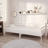 Divano Letto con Materasso 90x200 cm Bianco in Legno di Pino 3083580