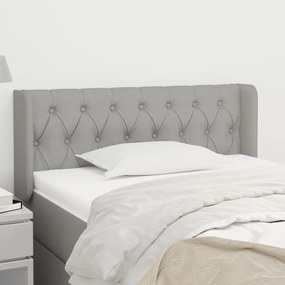 Testiera Ad Orecchio Grigio Chiaro 103x16x78/88 Cm İn Tessuto /