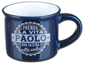 Tazzina caffè con nome Paolo in gres porcellanato