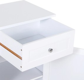 Mobiletto da Bagno con Anta e Cassetto Bianco 43x34x77 cm...