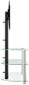 Supporto tv angolare 3 livelli per 32-70 pollici nero e argento