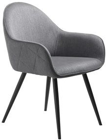 Sedia da pranzo grigia in imbottito con braccioli Minto – Unique Furniture