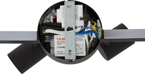 Faretto da soffitto moderno nero 6 luci GU10 50mm con retroilluminazione e interruttore a 3 vie - Back Up