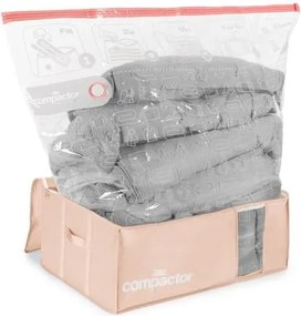 Set di organizer per vestiti sottovuoto in plastica 3 pz 65x45x27 cm Pink Edition - Compactor