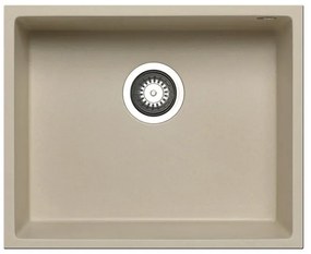 Lavello integrato 1 vasca PYRAMIS Tetragon granito L 40 x L 50 cm beige