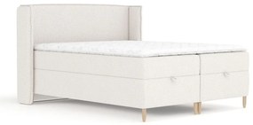 Letto boxspring crema con spazio contenitivo 160x200 cm Monpelli - Maison de Rêve