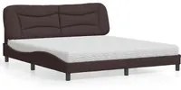 Letto con Materasso Marrone Scuro 180x200cm Tessuto 3208551