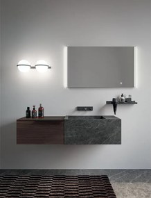 Specchio con illuminazione integrata bagno rettangolare Eklettica L 85 x H 70 x P 4 cm grigio / argento