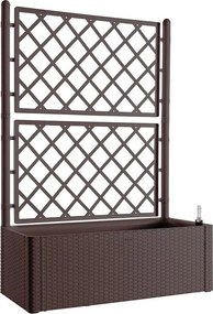 Fioriera con grigliato Deluxe STEFANPLAST in polipropilene marrone H 142 x L 100 x P 43 cm