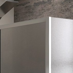 Box doccia 100x90 angolare laterale fisso 90cm vetro opaco altezza 180cm | K410NS - KAMALU