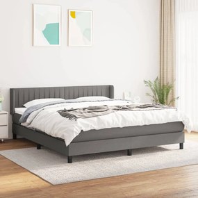 Giroletto A Molle Con Materasso Grigio Scuro 160x200 Cm Tessuto /