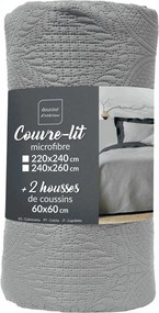 Set con copriletto e federa grigio in microfibra 240x260 cm Romane – douceur d'intérieur